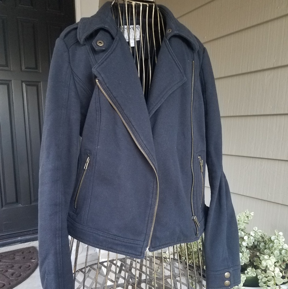 Moto sweater jacket